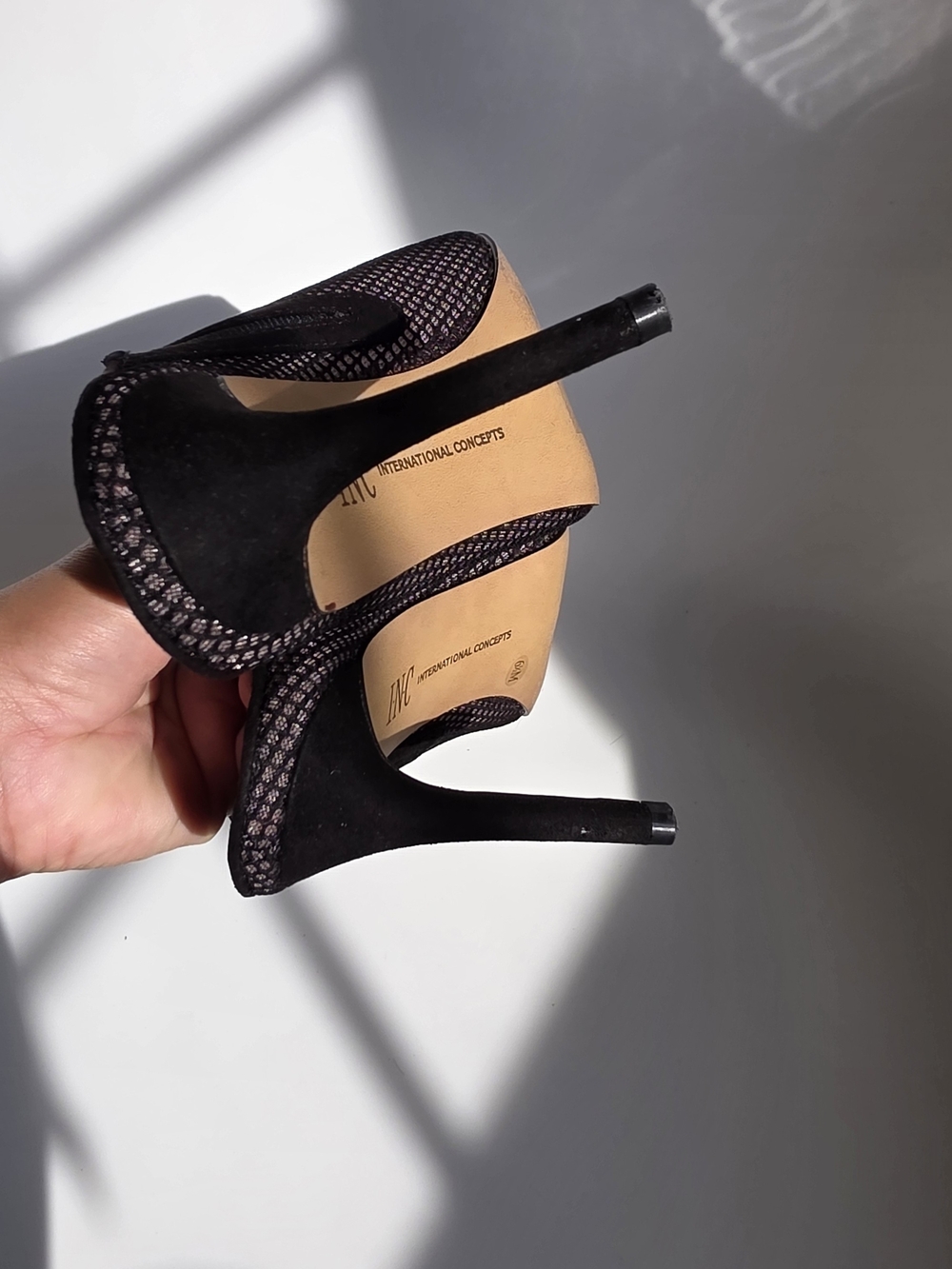 INC International Concepts Mesh Pointed-Toe Mule in Black - Picture 5 of 8